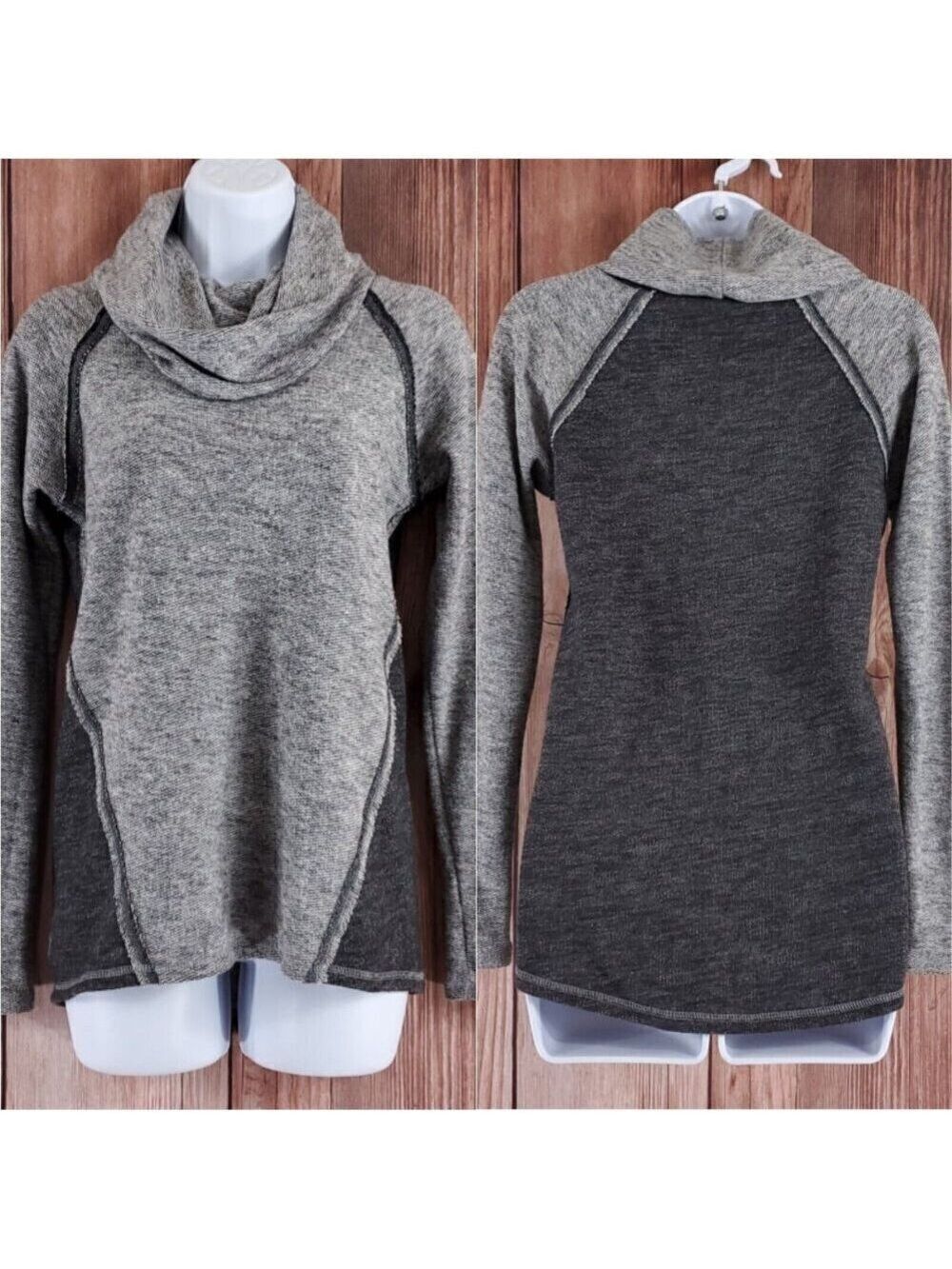 KUHL Nova Pullover Womens Size XS Gray Wool Blend 4213 Cowl Neck Sweater 4213